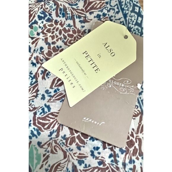 Nwt Anthropologie Elevenses Wide Leg Wrap Pants Floral Sheer Botanical Size 2 - Picture 6 of 8